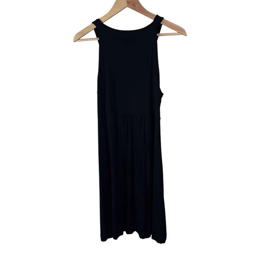Women's Calvin Klein Sleeveless Ruched Sleeveless Mini Tank Dress Black Size 14 - Picture 4 of 7
